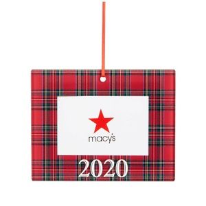 Macys Plaid Christmas Ornament